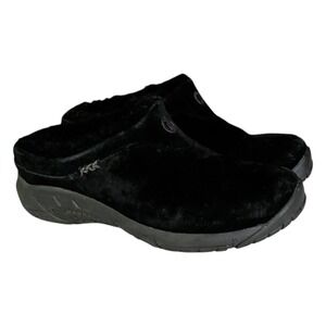 Merrell Encore Ice 4 Shoes Womens Size 9 Black Suede Fur Lined Slip-On Clogs